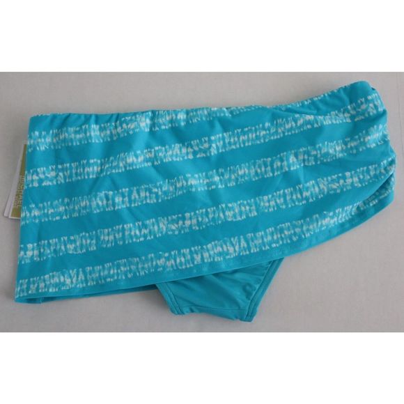 Michael Kors MM4J477 Women Sz M Turquoise Skirted Hipster Bikini Swim Bottom $90 - Picture 2 of 7